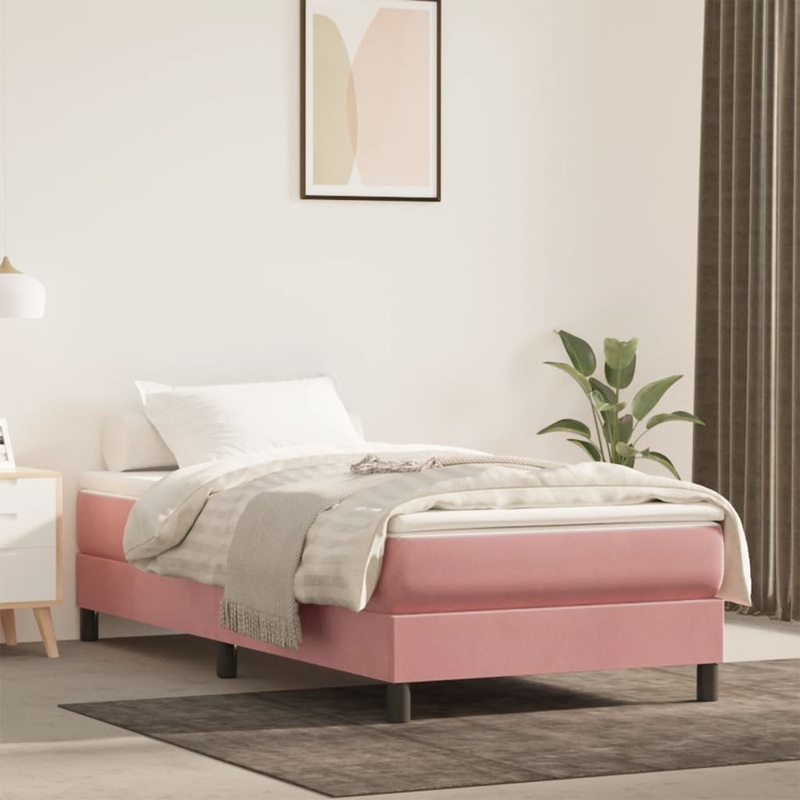 Matelas de lit  ressorts ensachs rose 120x190x20 cm velours