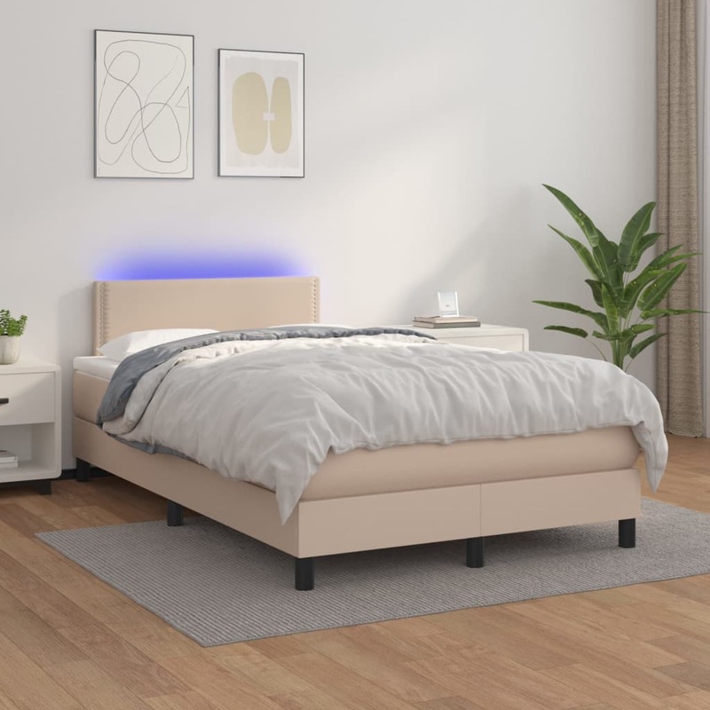 Sommier  lattes de lit avec matelas LED Cappuccino 120x200 cm
