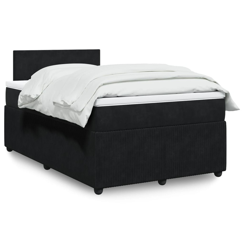 Sommier  lattes de lit avec matelas noir 120x190 cm velours