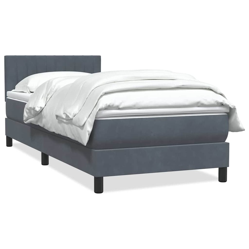 Sommier  lattes de lit et matelas gris fonc 90x220 cm velours