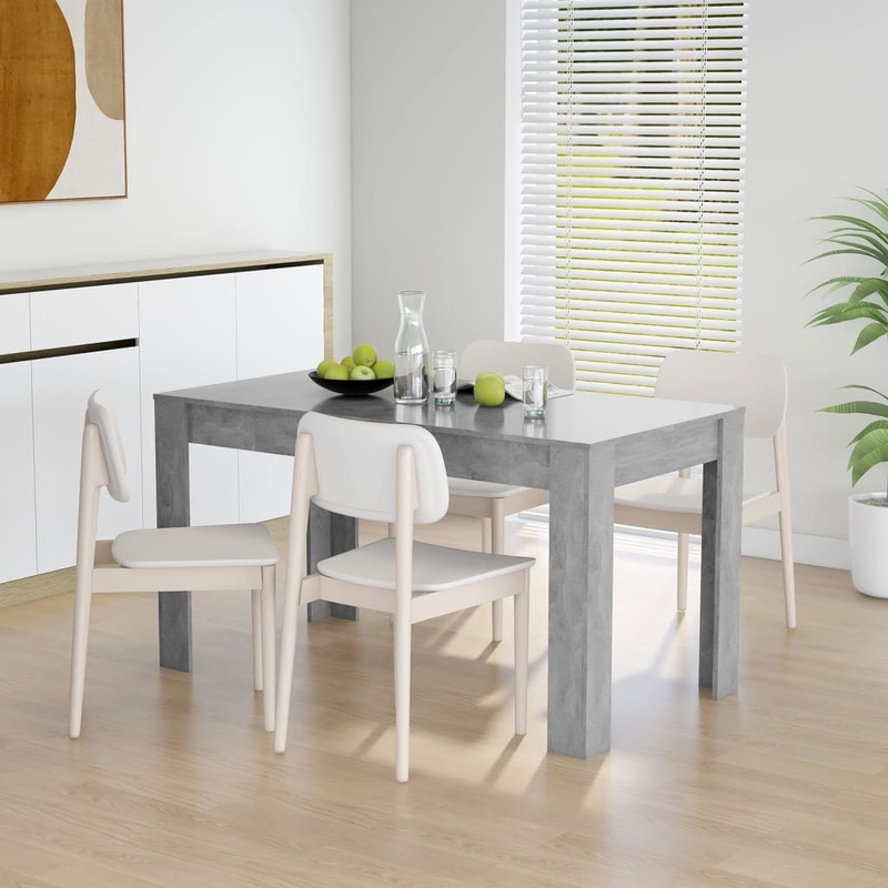 Table de salle  manger Gris bton 140x74,5x76 cm Agglomr